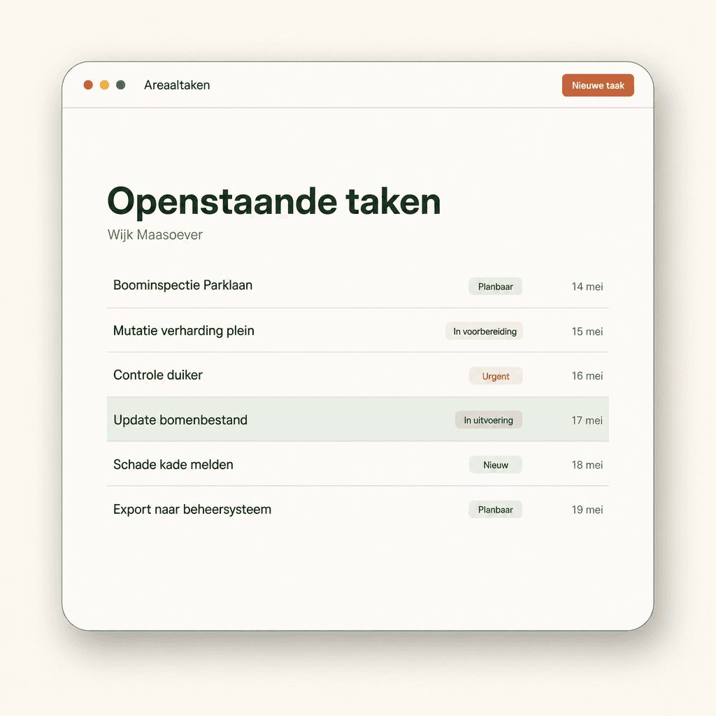 Schermafbeelding van een op maat gebouwde webapp met een automatiseringsflow en statusoverzicht